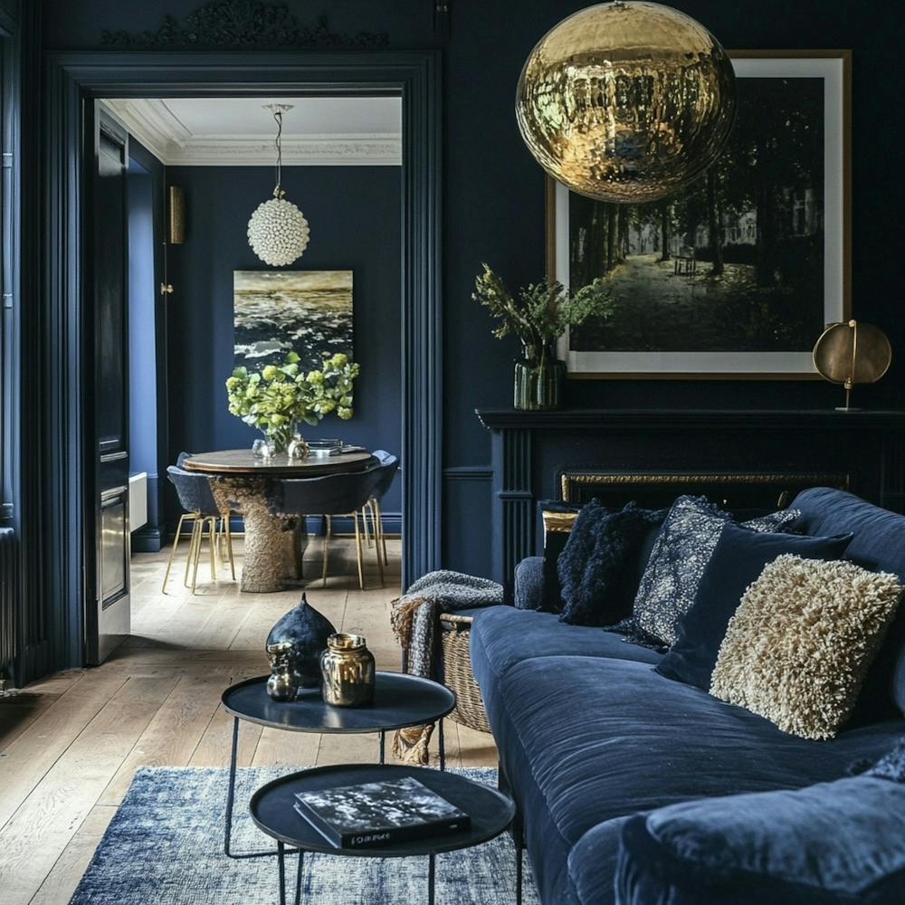Navy Blue Living Room