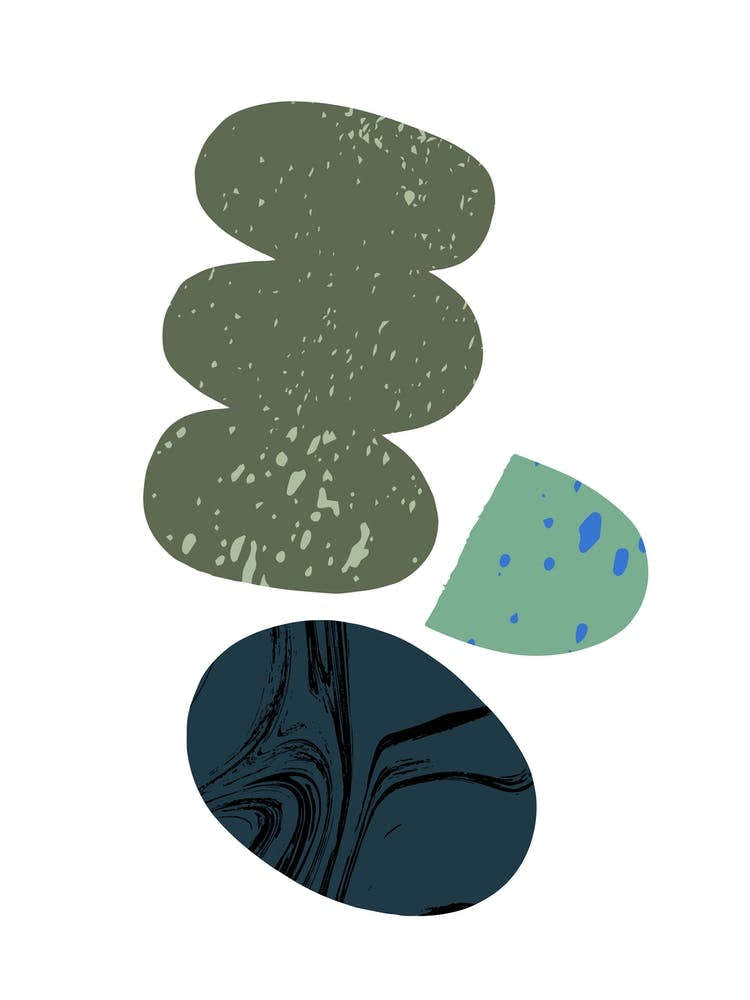 Pebbles And Marble Green Shades