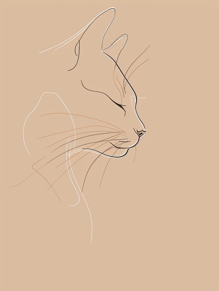 Cat - Boho, Line Art 13