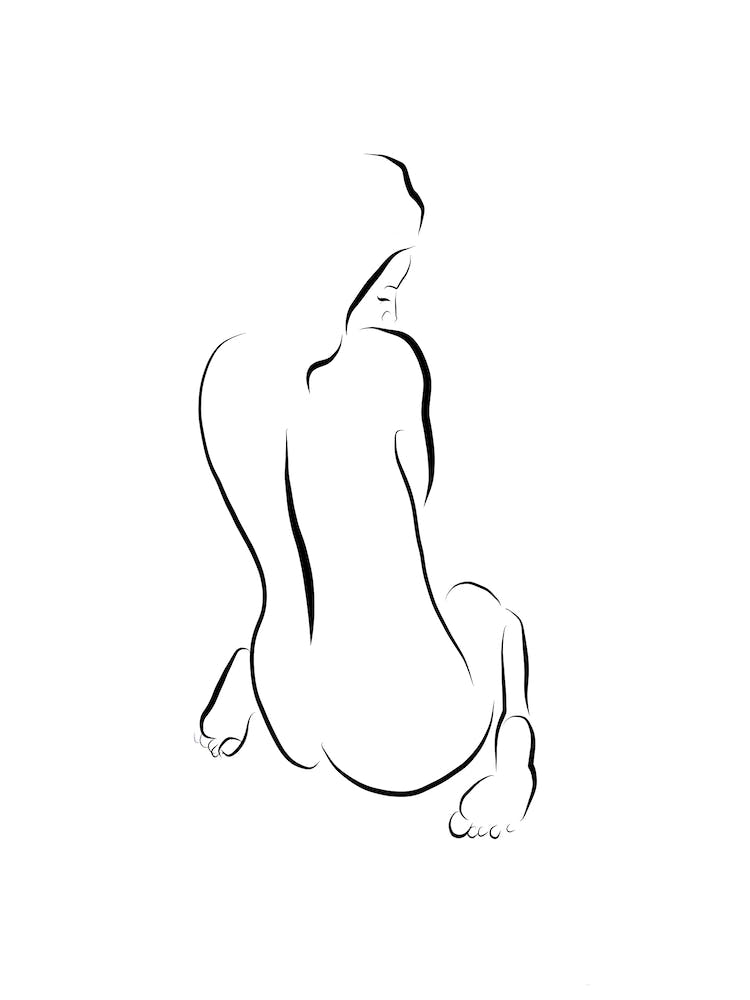 Morning Contemplation - Nude Line Art
