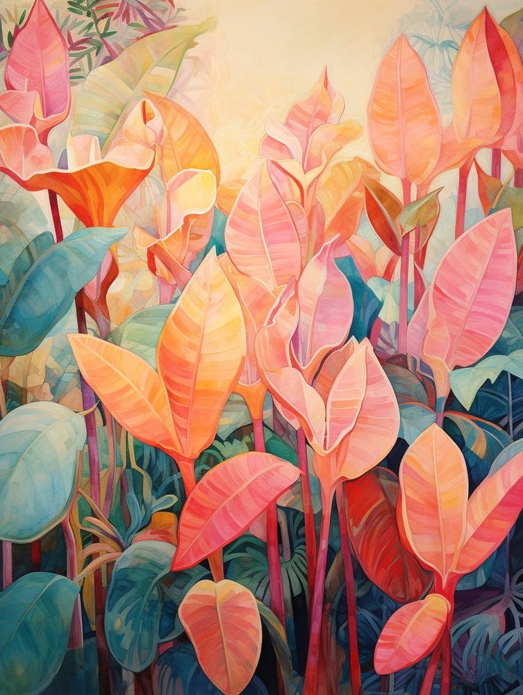 Tropical Plant Painting Rubber Plant 2