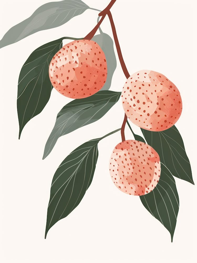 Lychee Close Up Illustration 3