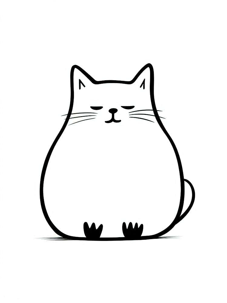 Minimalist Cat Line Drawing 3