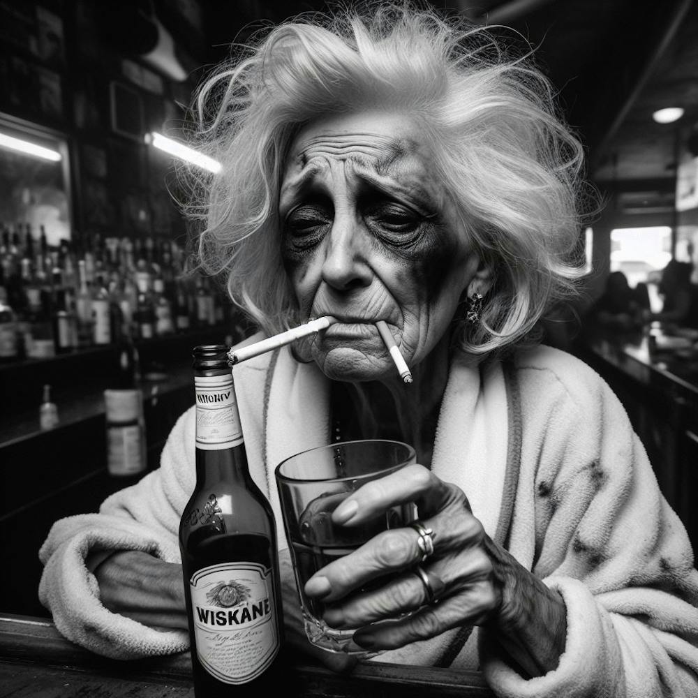 Old Lady Smoking A Cigarette 2