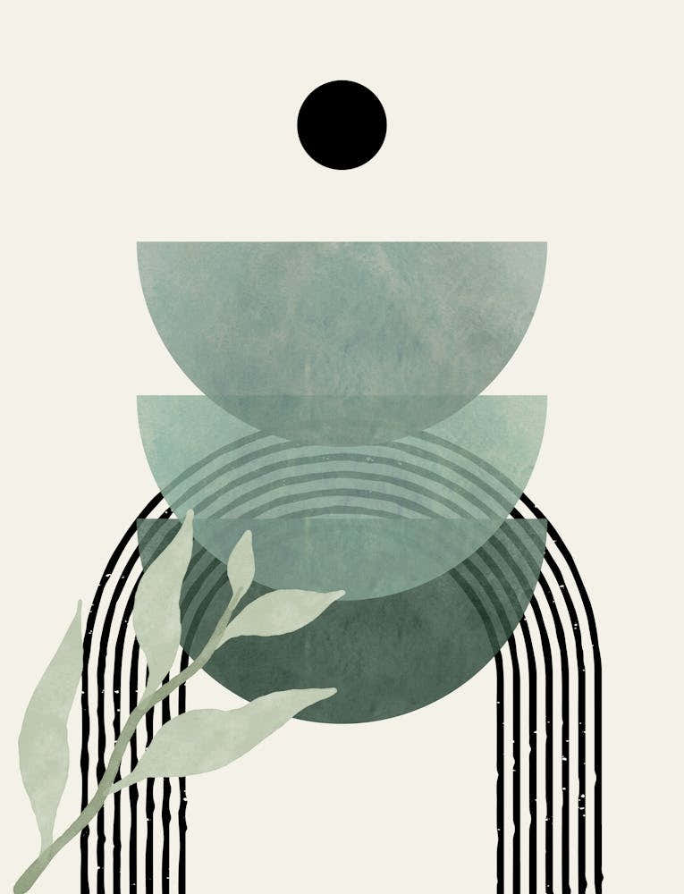 Green Mid Century Print 2