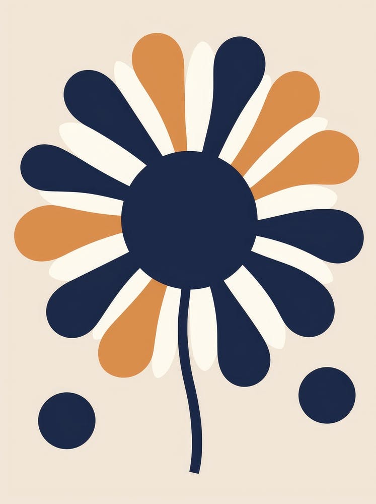 Flower In Blue And Orange