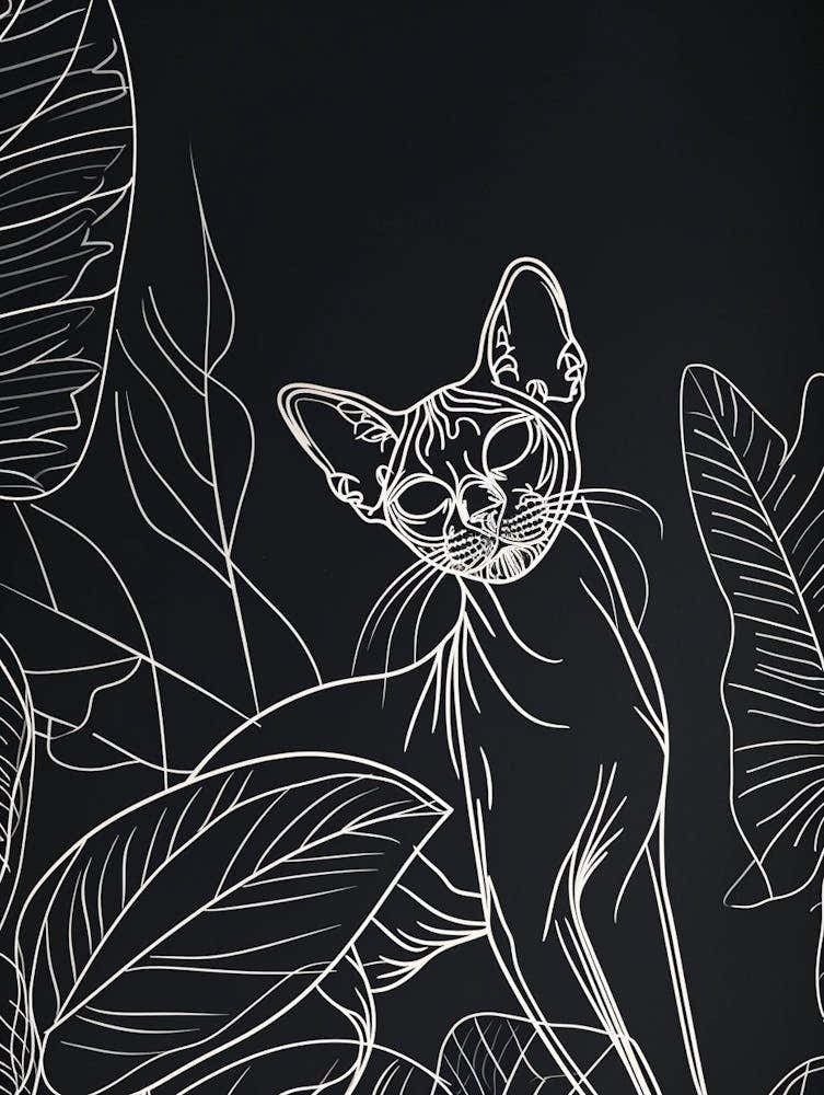 Tonkinese Cat Minimalist Illustration 3