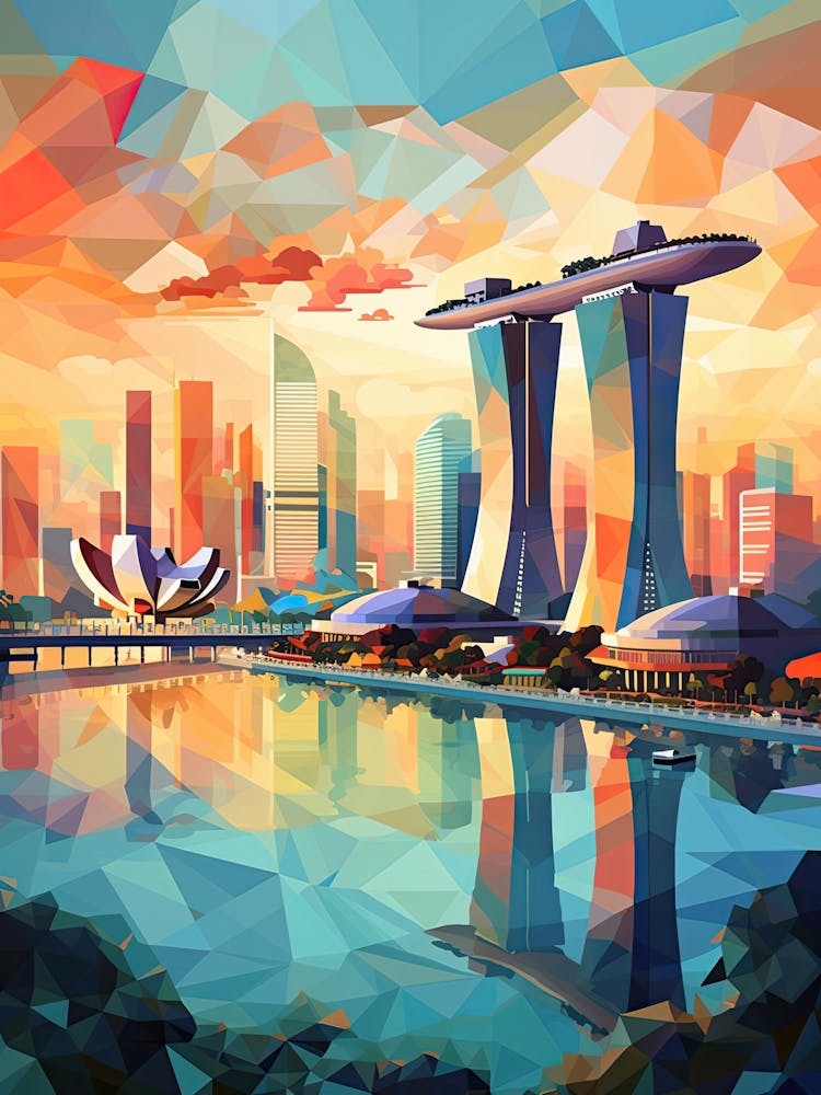 Singapore, Geometric Illustration 1