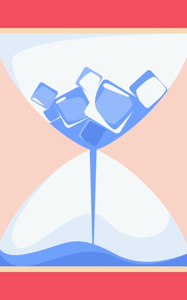 Hourglass With Melting Ice