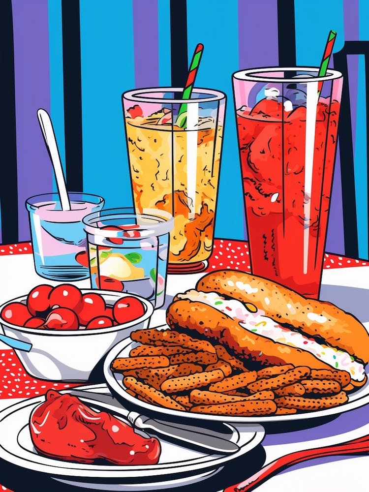 Pop Art Cartoon Food 1
