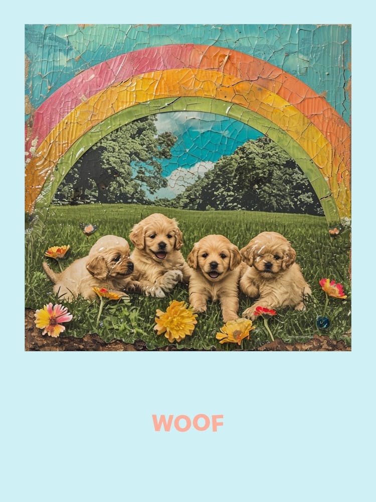 Woof Puppies Art Poster
