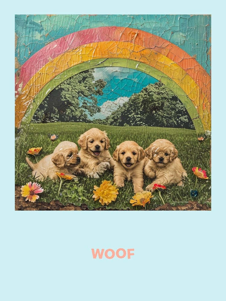 Woof Puppies Art Poster