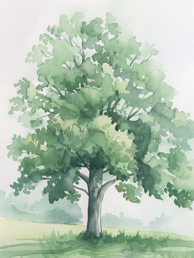 Beech Tree Atmospheric Watercolour Painting 4