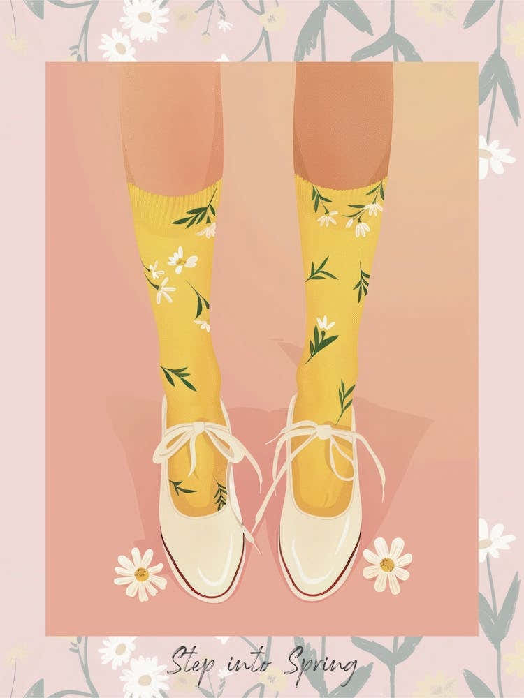 Step Into Spring White Floral Vintage Shoes 2