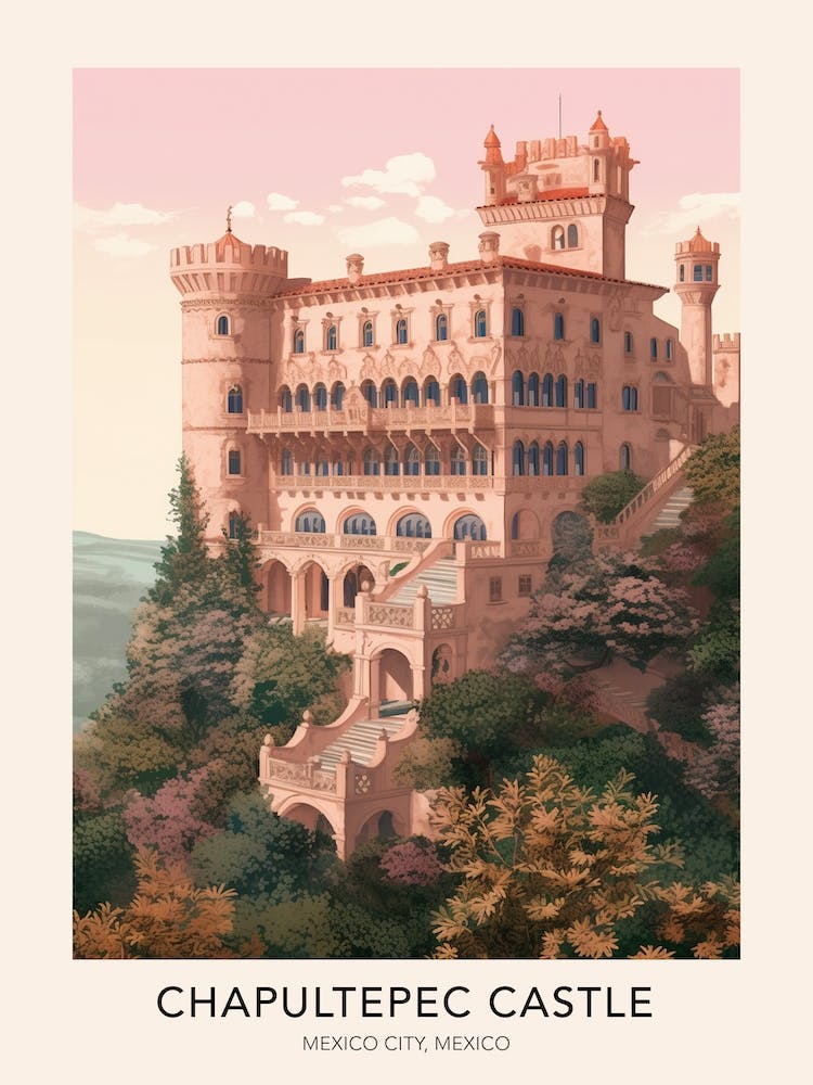 The Chapultepec Castle Mexico City Mexico 2 Travel Poster