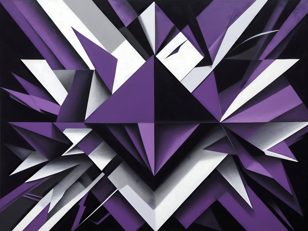 Purple And Black Abstract Painting