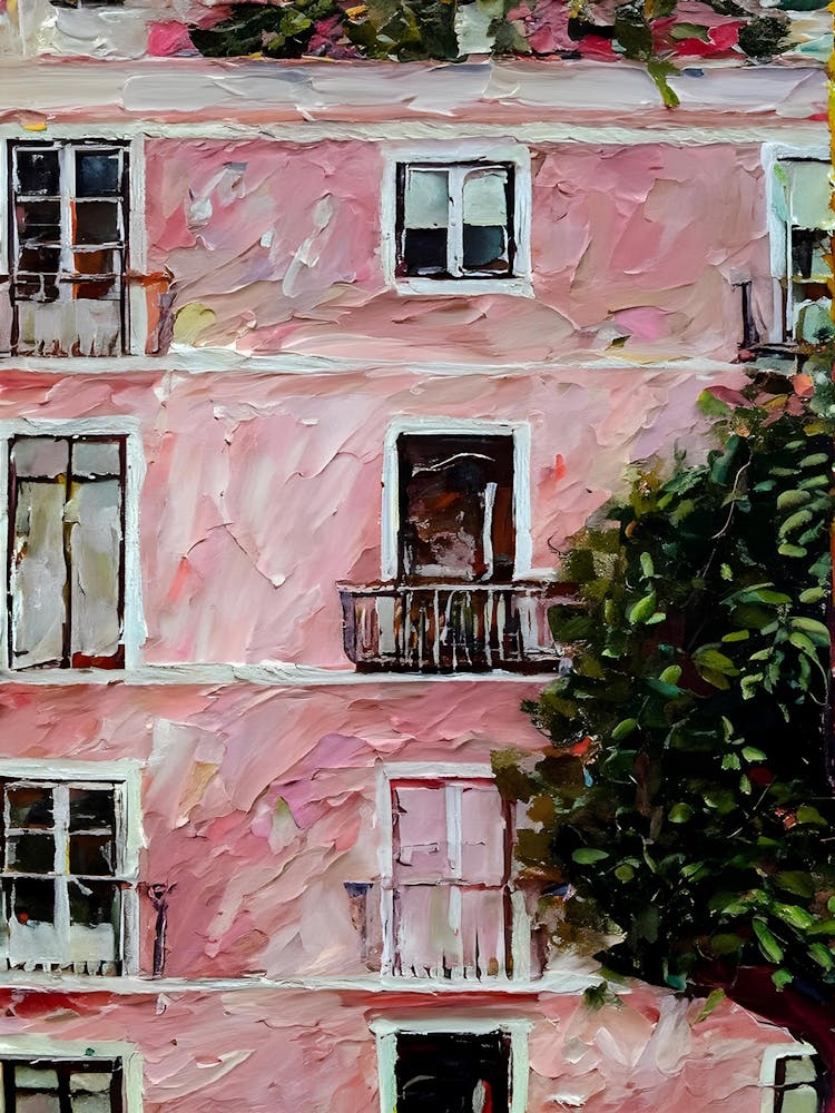 Pink Apartment Building