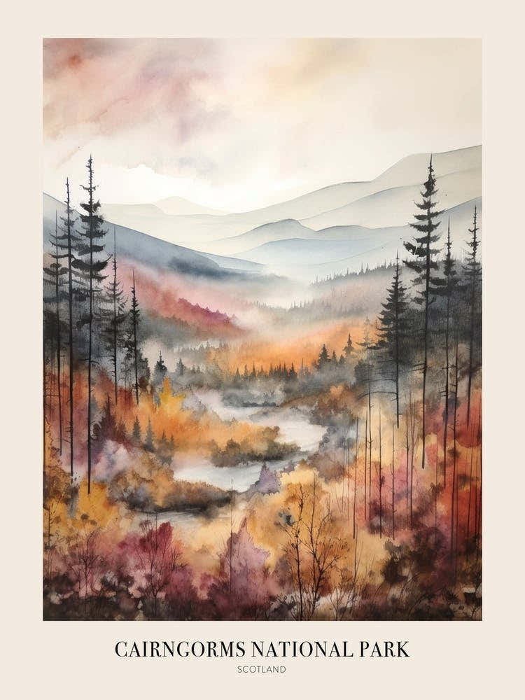 Cairngorms National Park Uk Trail Poster