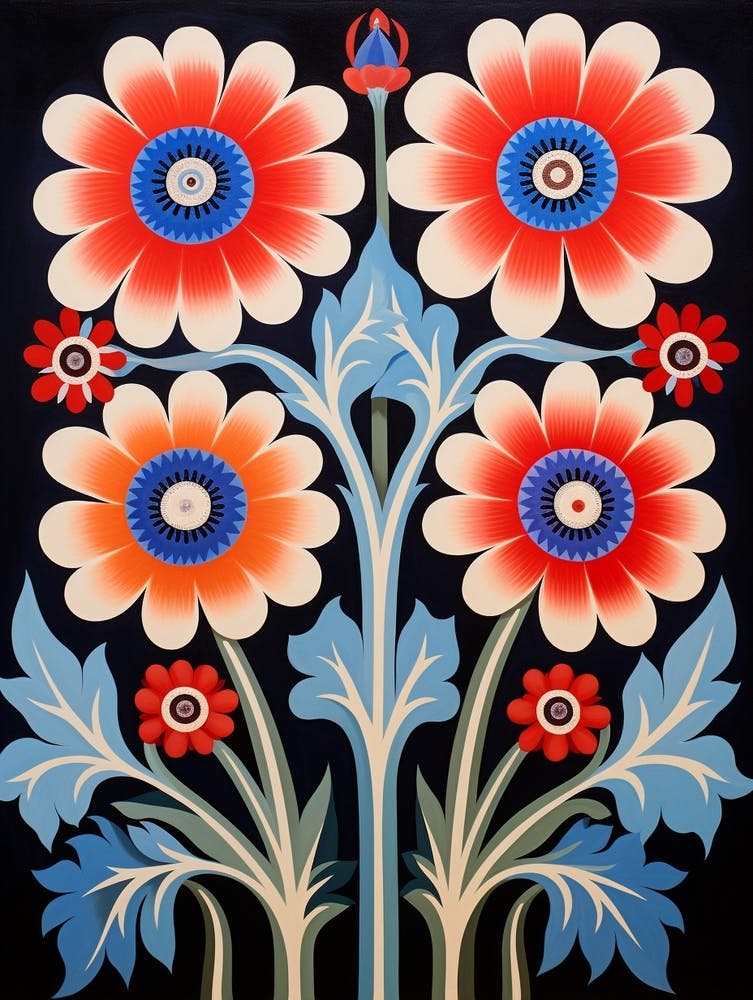 Flower Motif Painting Anemone 4