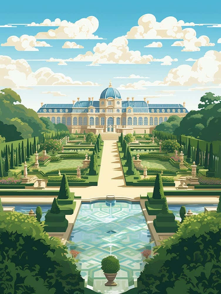 Versailles Gardens France Illustration 2