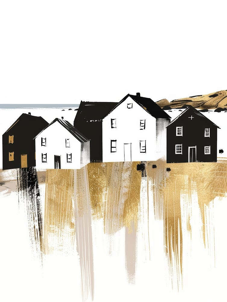 Houses On The Beach Canvas Print 1