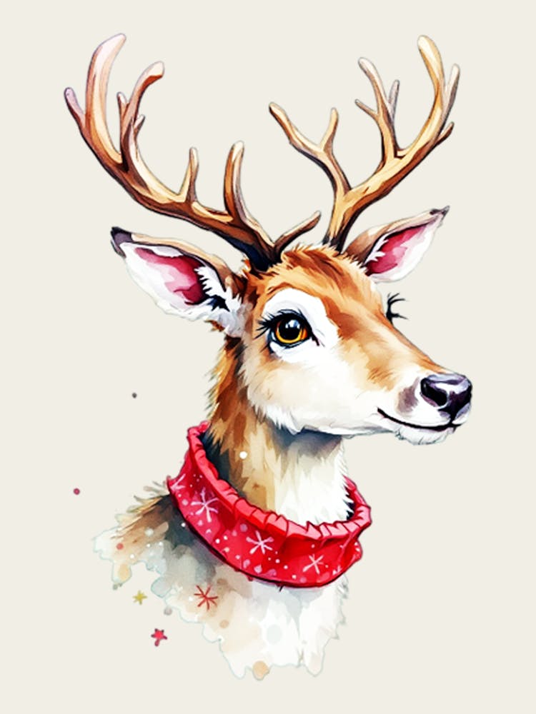 Deer Watercolor Painting