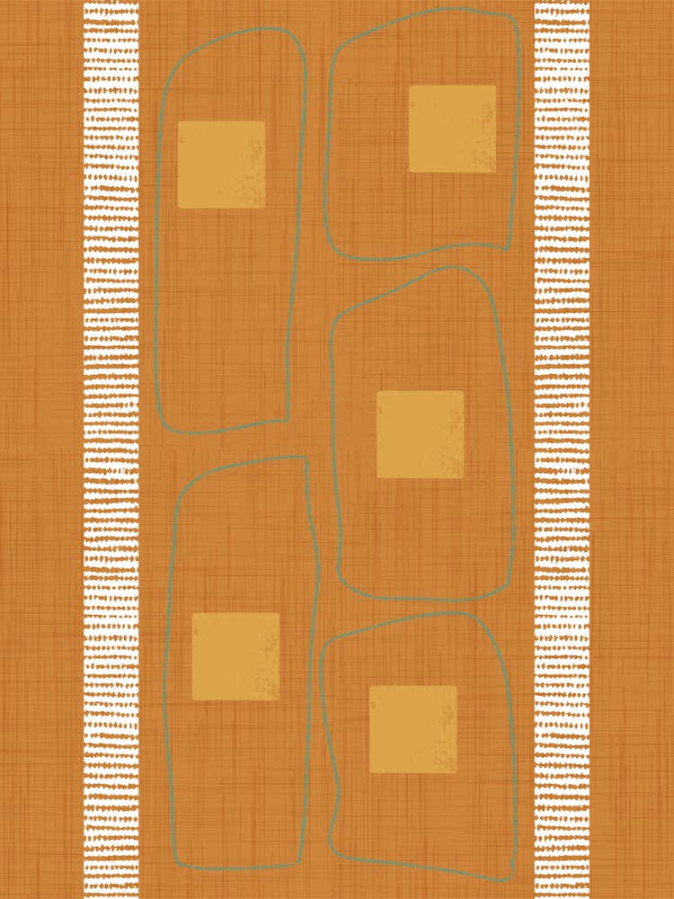 Japandi Frame Lines Caramel Brown