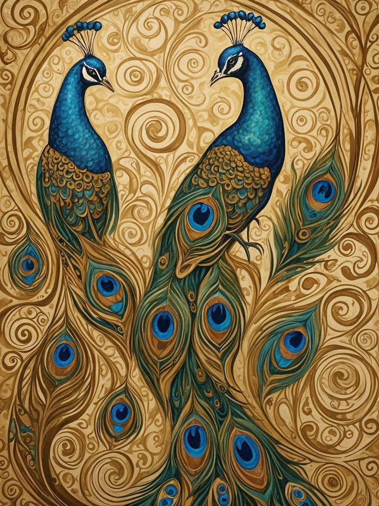 Peacocks in Gold