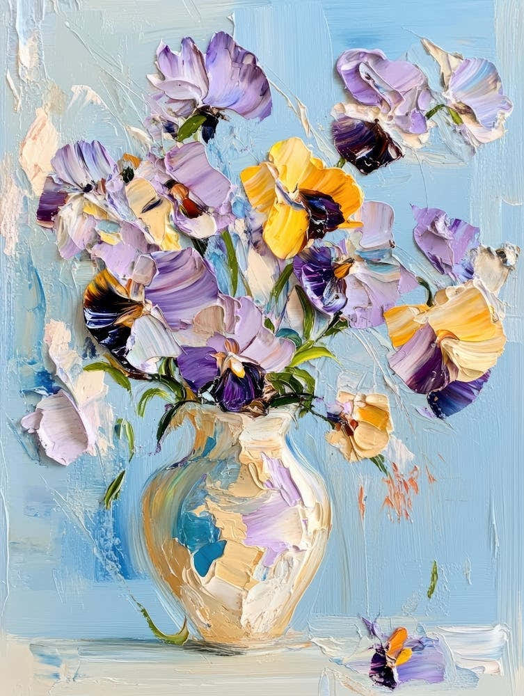 Pansies In A Vase 7