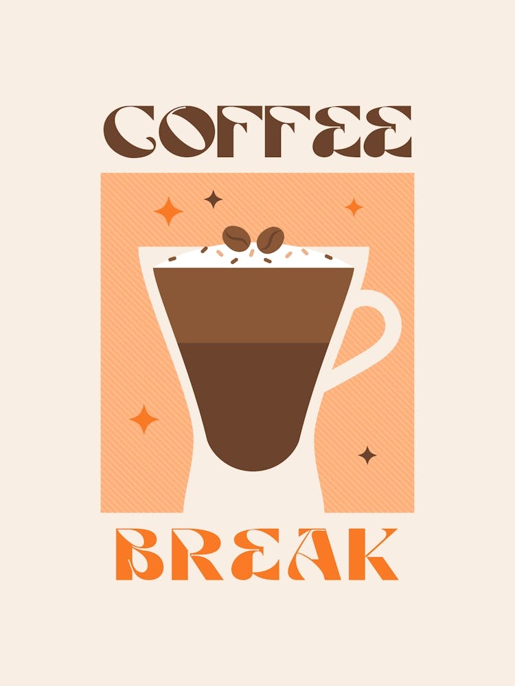 Iced Coffee Red Kitchen Poster