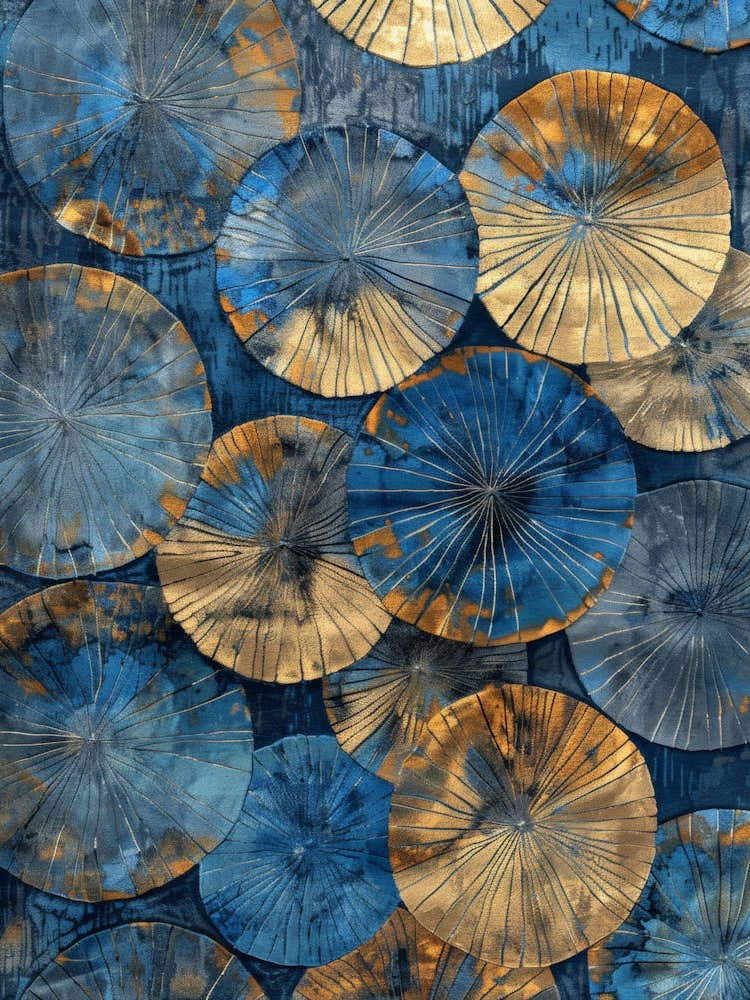 Blue And Gold Wall Art