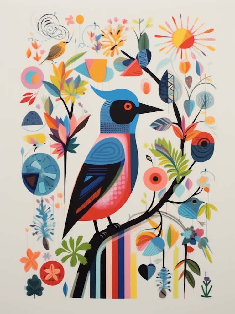 Colourful Scandi Bird Lark 1