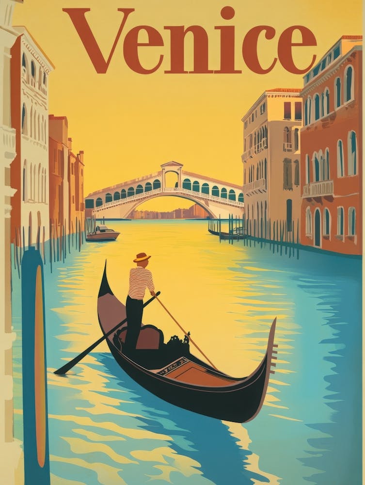 Aihrgdesign A Vintage Travel Poster Of Venice Featuring A Gon 099803a1 Bf20 49d2 835a 4c17e4d1b05e 1