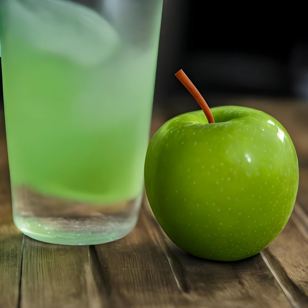 Green Apple And Water On It (1)