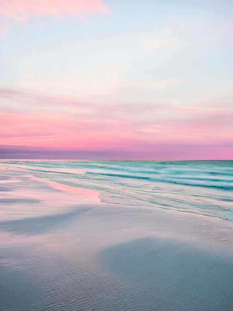 West Sands Beach, St Andrews, Scotland Pink Photography