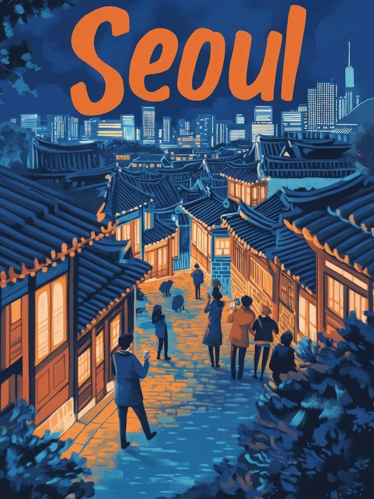 Aihrgdesign A 1970s Inspired Travel Poster For Seoul 1