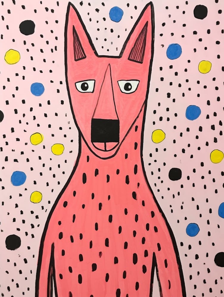 Pink Polka Dot Coyote 1