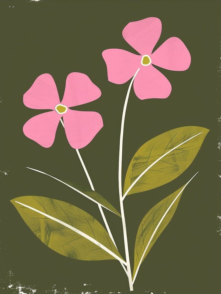 Pink & Green Periwinkle 1