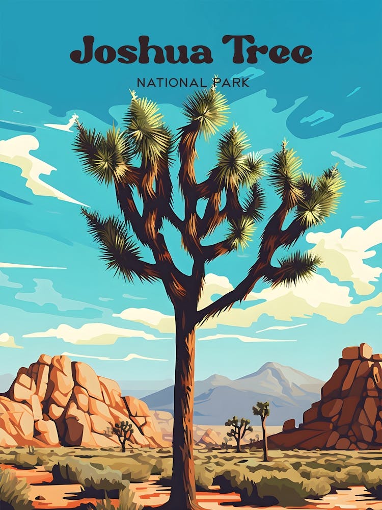Joshua Tree National Park California Nature Modern Travel Art