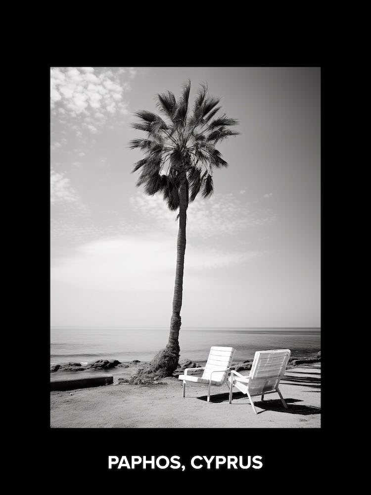 Poster Of Paphos, Cyprus, Mediterranean Black And White Photography Analogue 3