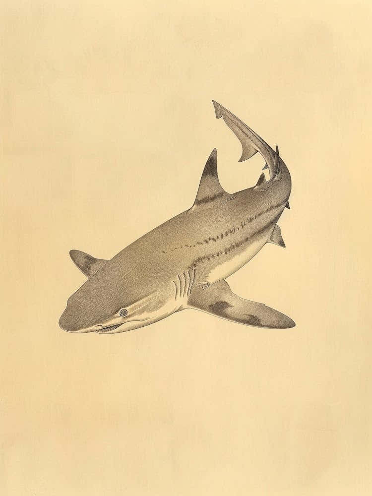 Zebra Shark Vintage Illustration 6