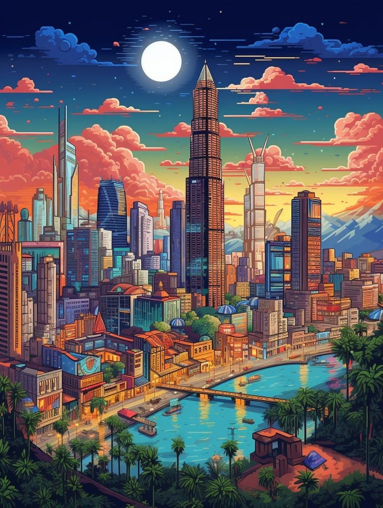 Kuala Lumpur Pixel Art 1