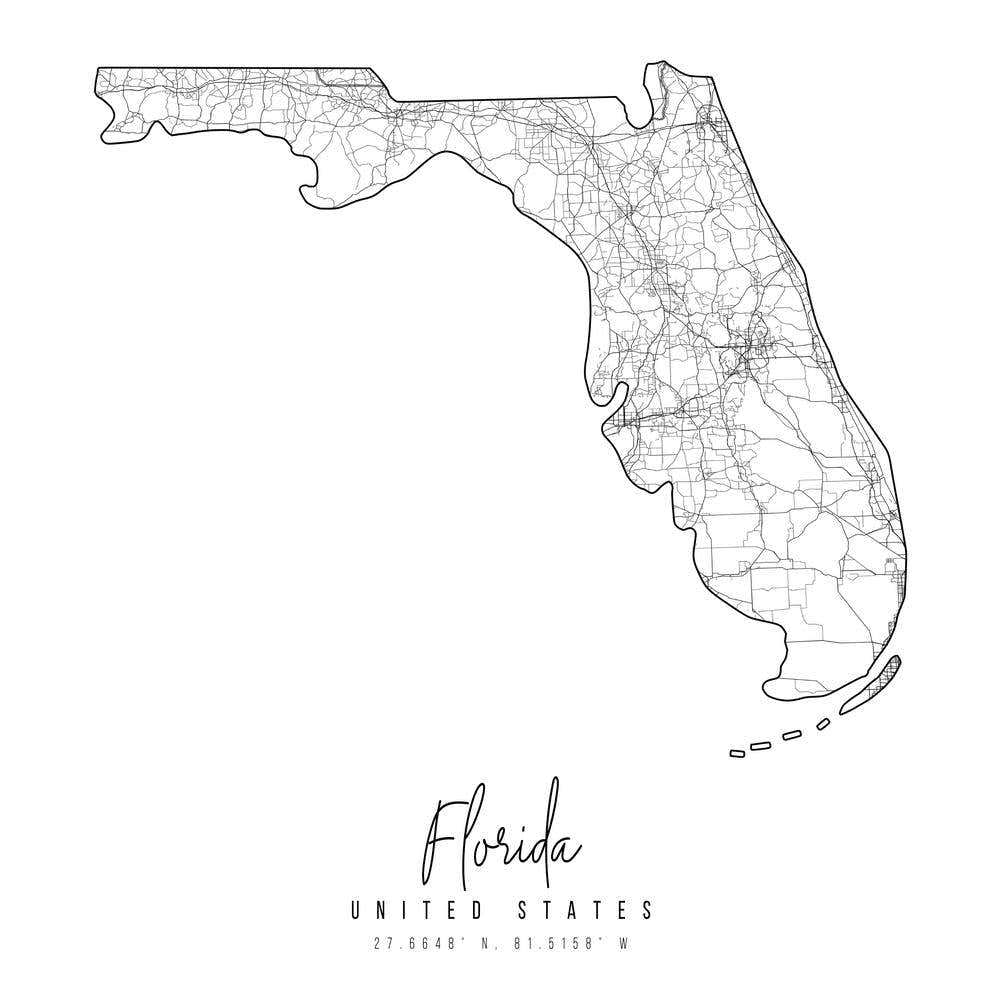 Florida Minimal Street Map Square