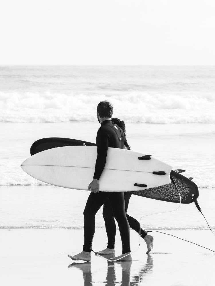Surfer Couple - Cool B/W Surf Photography