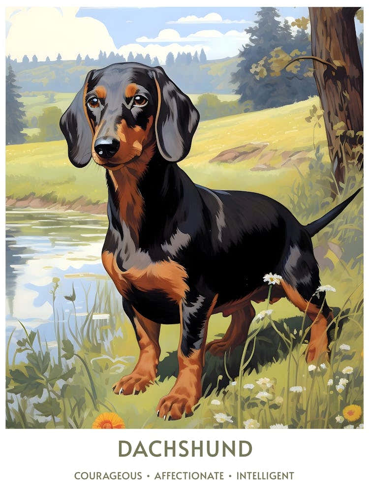 Vintage Dachshund Portrait