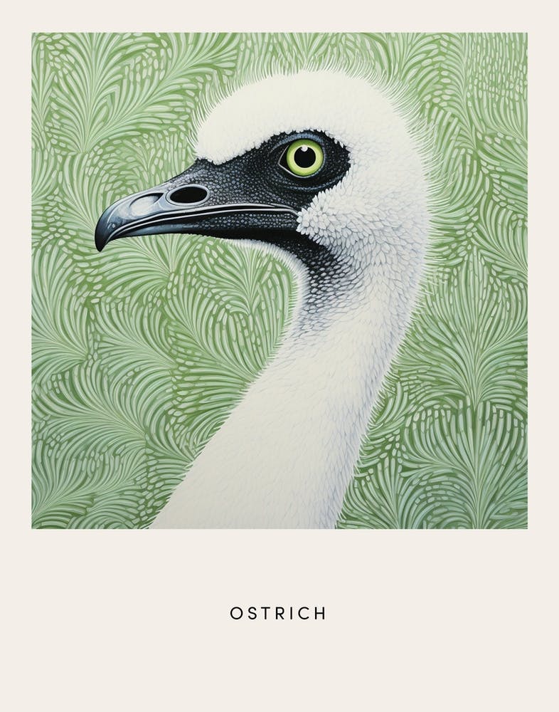 Ohara Koson Inspired Bird Painting Ostrich 3 Poster