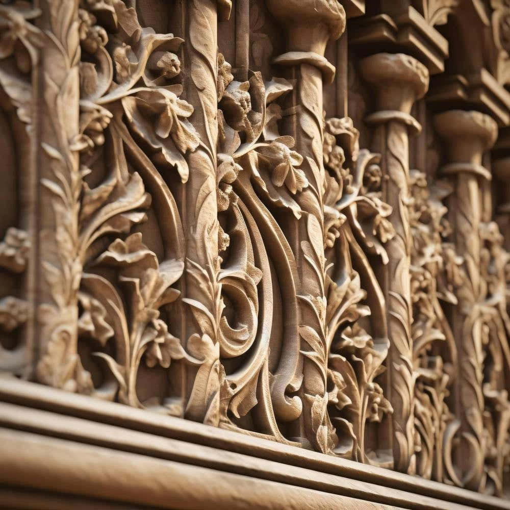 Carved Pillars Of A Church