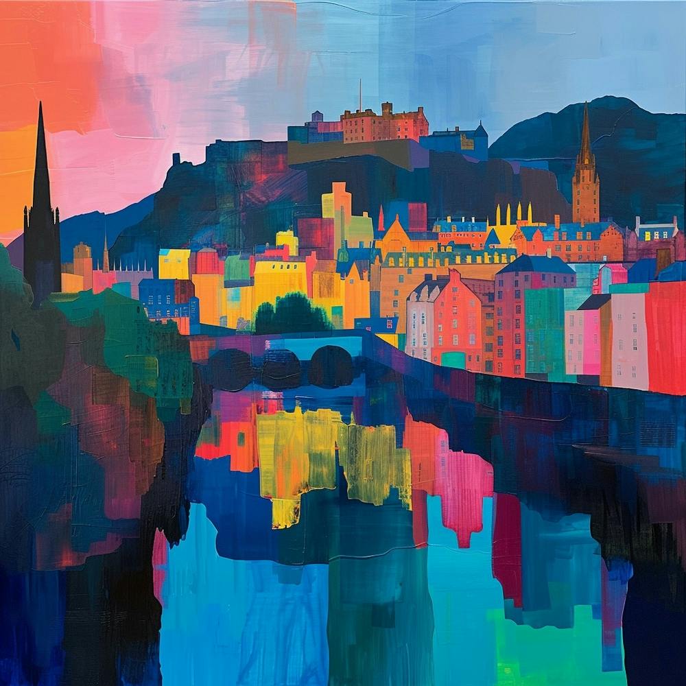 Abstract Travel Collection Edinburgh Scotland 1