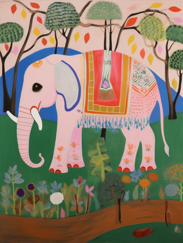 Maximalist Animal Painting Elephant 2