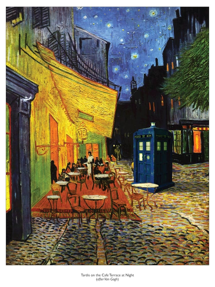 Tardis On The Terrace At Arles - Dr WHO & Van Gogh Parody